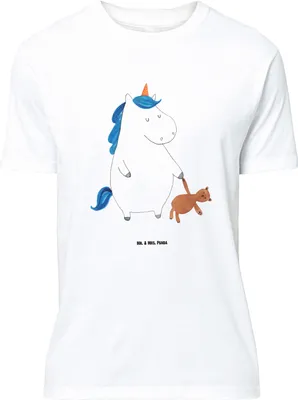 Produktbild von Mr. & Mrs. Panda Tshirt Einhorn Teddy - Weiß - Geschenk, T-Shirt mit Motiv, Bett, Unicorn, Träumen, Shirt, Freundin, S, Gute Nacht, Lustiges