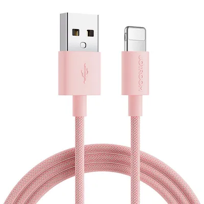 Produktbild von Joyroom-Kabel USB zu Lightning Lade-/Datenkabel 2,4A 1m rosa (S-1030M13)