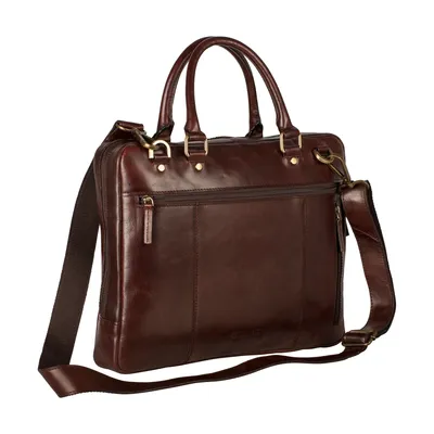 Produktbild von LEONHARD HEYDEN Leder Businesstasche mit Laptopfach Cambridge Zipped Briefcase 1 Compartment Red Brown braun
