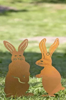 Produktbild von Gartenstab Falko Hase 2sort H40cm Eisen rost 2er Set