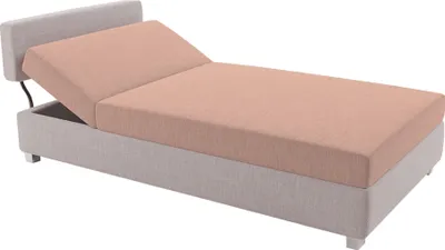 Obrázek produktu pro Kondela Jednolůžková postel (válenda) s úložným prostorem Domen New - světle hnědá/lososová