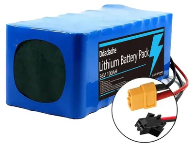 Image de Batterie pour véhicule électrique à deux roues, capacité de 100 Ah, tension de 36 V, connecteur XT60-SM