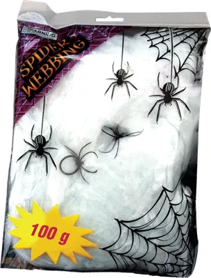Produktbild von Spinnennetz mit Spinnen - Halloween Dekoration  100g