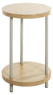 Immagine prodotto di Omgoods - Tavolino rotondo moderno in legno di quercia e MDF