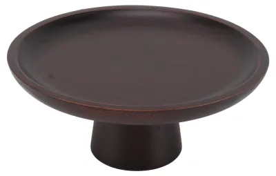 Obstschale aus Massivholz, rund, 16,5 cm, schwarz