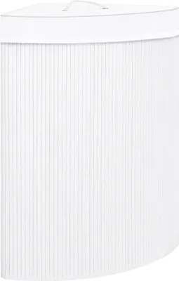 Obrázok produktu pre vidaXL Rohový kôš na bielizeň Bamboo White 60 L