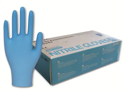 Produktbild von KINGFA Nitril-Handschuhe Blau 100 Stück puderfrei : L Größe: L
