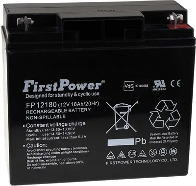 Image de Batterie gel-plomb FirstPower FP12180 12V 18Ah VdS