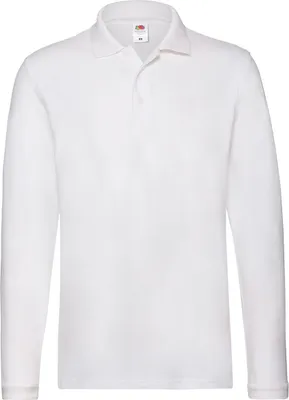Produktbild von Fruit of the Loom 63-310-0 | Herren Premium Long Sleeve Poloshirt - Farbe: White - Größe: M