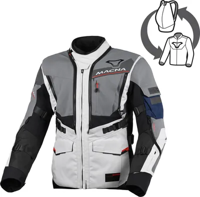 Immagine prodotto di Giacca da moto in tessuto impermeabile Macna Flexodus, grigio/nero, XL