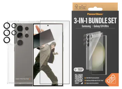 Immagine prodotto di PanzerGlass ® 3-in-1 Protection Pack Samsung Galaxy S24 Ultra | Ultra-Wide Fit con. EasyAligner