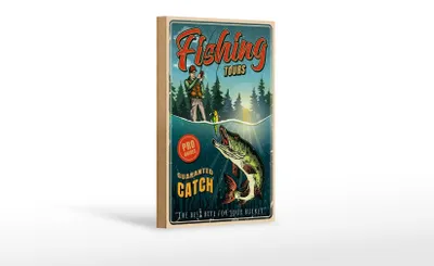 Produktbild von Holzschild Angeln 12x18cm Fishing Tours Schild