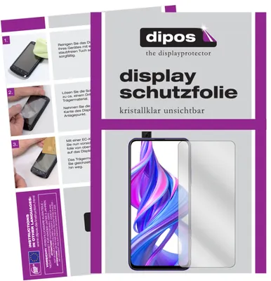 A collage showing instructions for applying a screen protector and a product image of a screen protector on a phone.