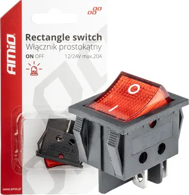 Produktbild von Beleuchteter Universal-Kippschalter Rot 12V/230V BU02 AMIO-03613