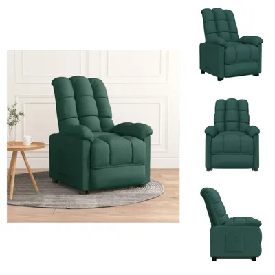 Imagen del producto de vidaXL Sillón reclinable, color verde oscuro, tapizado en tela - Sillón