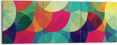 Produktbild von Bild auf Leinwand - Leinwandbild - 3 Teile - Farben Räder Abstraktion - 150x50cm - Wand Bild - Wanddeko - Wandbilder - Leinwanddruck - Bilder - Wanddekoration - Leinwand bilder - CA150x50-4701