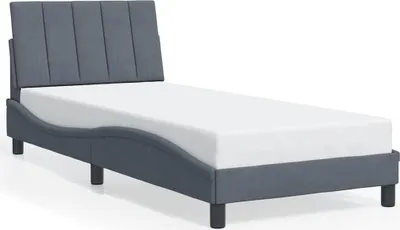 Produktbild von vidaXL Bettgestell ohne Matratze "Hanko" Dunkelgrau 90x190 cm Samt