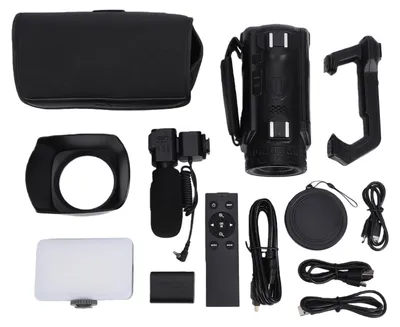 Produktbild von 4K-Camcorder, 56 MP, 6-fach optischer Zoom, 20-fach digitale Videokamera mit 4-Zoll-Touchscreen, externes Mikrofon, Fülllicht-Fernbedienung
