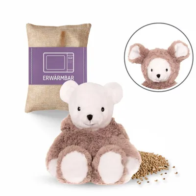 Produktbild von Habibi Plush Premium Wärmetier Mouse-Bear 2 herausnehmbares Körnerkissen
