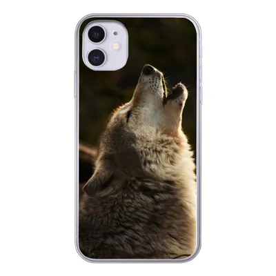 Produktbild von MuchoWow® Handyhülle Schutzhülle Hülle für iPhone 11 Wolf - Grau - Tiere Silikon Softcase Handy Hülle - Handytasche