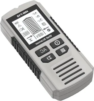 Zdjęcie produktu dla Przenośny detektor metali - skaner ścian - wysoka czułość - 17,4 x 7,6 x 4,1 cm - srebrny
