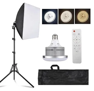 Zdjęcie produktu dla Zestaw oświetlenia fotograficznego LED 85W softbox 40X40 statyw