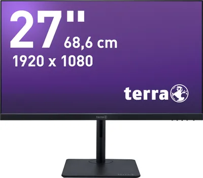 Produktbild von TERRA LCD/LED 2727W HA black HDMI, DP GREENLINE PLUS, 68,6 cm (27"), 1920 x 1080 Pixel, Full HD, LED, 5 ms, Schwarz