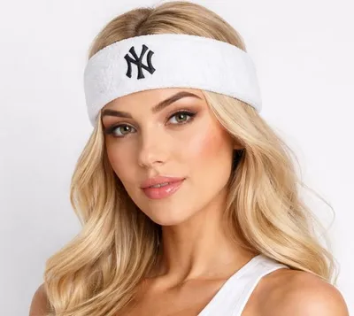 Produktbild von Damen-Haarband für Sport, NEW ERA MLB Wmns, Modell "Teddy Headband", New York Yankees, Farbe: weiß, Größe: One Size (UNI)