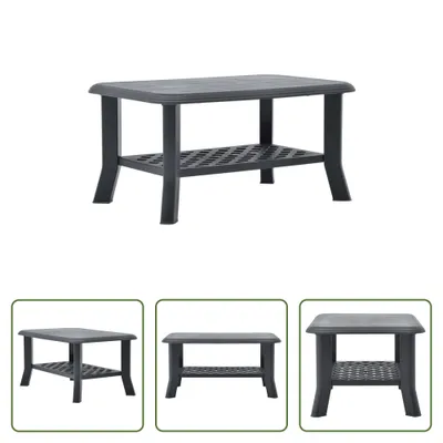 Zdjęcie produktu dla The Living Store Stolik kawowy antracytowy 90x60x46 cm plastikowy