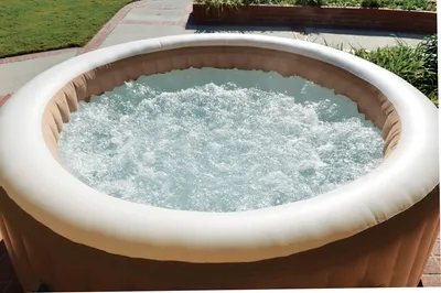 Produktbild von INTEX 28426 - Whirlpool - PureSPA »Bubble« (rund, sahara tan, Ø196 außen/Ø145cm innen) x 71cm hoch für 4 Personen