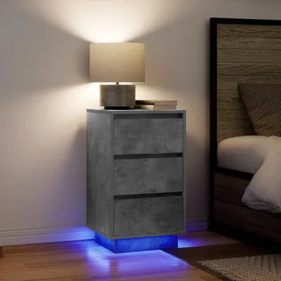 Obrázok produktu pre vidaXL Nočný stolík s LED osvetlením betónová sivá 38x34x65 cm