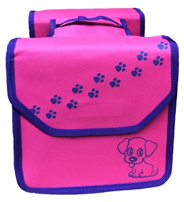 Produktbild von NTA Kinder Fahrradtasche Doppelpacktasche im Hunde-Design, rosa/lila (122302)