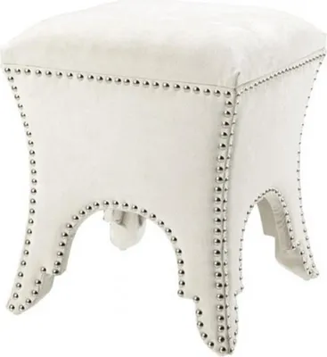 Produktbild von Casa Padrino Luxus Hocker Weiß 39 x 39 x H. 45 cm - Luxus Qualität