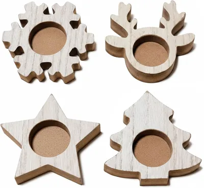 Immagine prodotto di Portacandele in legno, candelabro, Natale A1