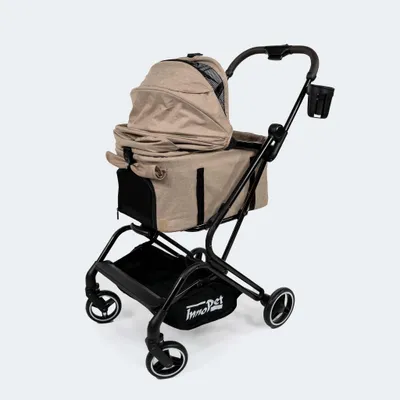 Produktbild von Innopet Nomad Compact Hundebuggy - Leichtgewichtiger faltbarer Hundebuggy & Katzenbuggy für kleine, mittelgroße Hunde bis 20kg - Abnehmbare Kabine, Haustierträger und Autokorb