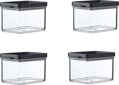 Produktbild von Mepal 4-tlg Vorratsdosen Spar-Set Omnia 700 ml Nordic Black Vorratsdose Frischhaltedose - ideal für die Aufbewahrung von trockenen Lebensmitteln