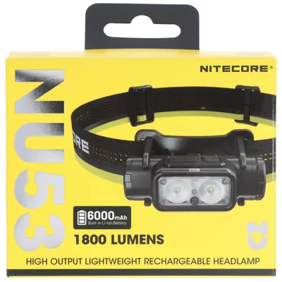 Image de Nitecore NU53 Lampe frontale ultralégère à usage industriel, max. 1800 lumens, accumulateur 21700 6000mAh Li-Ion inclus