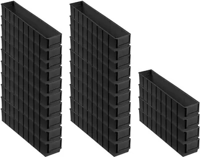 Produktbild von SuperSparSet 24x Leitfähige Industriebox 500 S | HxBxT 8,1x9,1x50cm | 2,8 Liter | ESD, Sichtlagerkasten, Sortimentskasten, Sortimentsbox, Kleinteilebox
