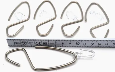 Produktbild von 5 Stück Designerhaken für Stangen 10 mm edelstahl mit Faltenhaken