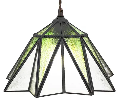 Productafbeelding van Clayre & Eef hanglamp Tiffany, groene glas, diameter 31 cm, hoogte 107 cm