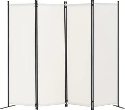Produktbild von VEVOR Raumteiler Trennwand 4-teiliger Paravent Stellwand, faltbarer Sichtschutz für Büro Schlafzimmer Esszimmer Arbeitszimmer Balkon, Raumtrenner freistehend ( 228 x 45 x 172,5 cm), weiß