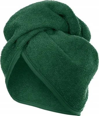 Produktbild von SPA-Haarturban aus 100 % Baumwolle, Flaschengrün, 65 x 23 cm
