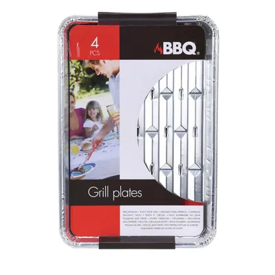 Immagine prodotto di Piastra per griglia BBQ Accessori per griglia in alluminio 4 pezzi 24x16cm
