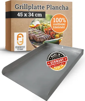 Produktbild von Grillplatte Edelstahl - Plancha - universal 45 x 34 cm
