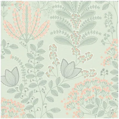 Produktbild von Profhome 393493-GU Blumen Tapete Floral matt grün hell-grün rosa weiß 5,33 m2