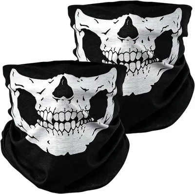 Productafbeelding van Twee schedelmaskers, multifunctionele muts, naadloos, geschikt voor outdoor activiteiten