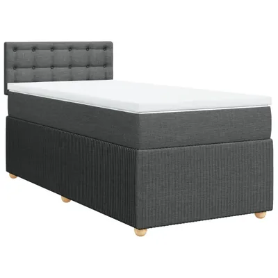 Produktbild von Boxspringbett mit Matratze Dunkelgrau 100x200 cm Stoff