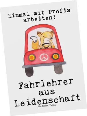 Produktbild von Mr. & Mrs. Panda Fotokarte Fahrlehrer Leidenschaft - Weiß - Geschenk, Lustig, Ansichtskarten, Grußkarte, Fahrschullehrer, Fahrschule, Beruf, Spruch, Ansichtskarte
