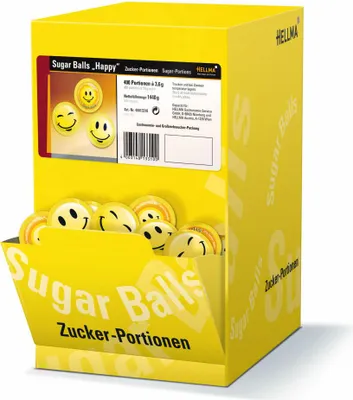 Immagine prodotto di Hellma Palline di zucchero Happy, zucchero, zucchero porzionato, bustine di zucchero, 400 pezzi