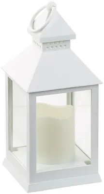 Image de Lanterne LED à piles effet flamme vacillante - Blanc